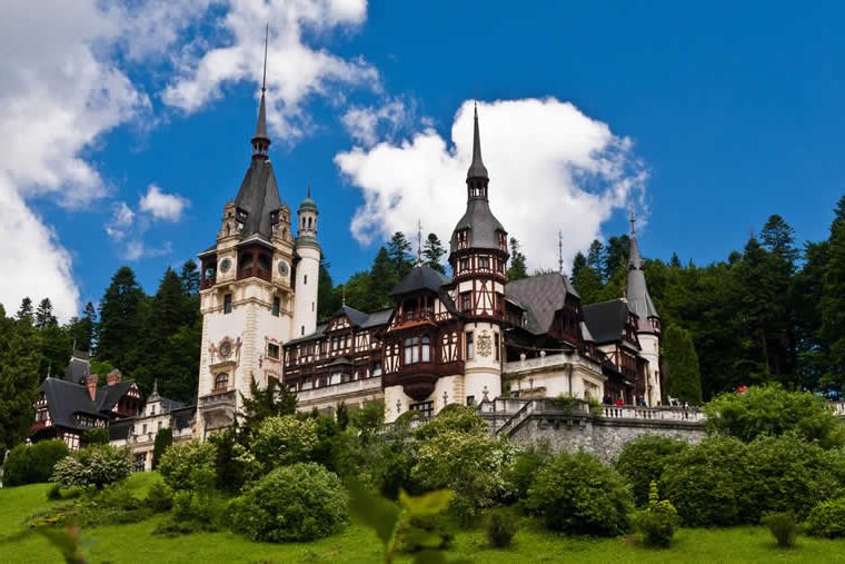 Peles Castle Romania motorbike trip